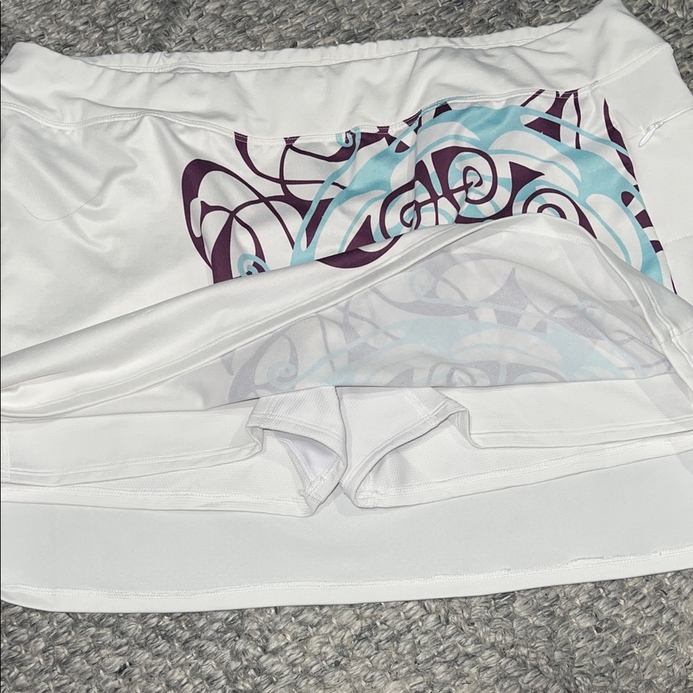 Athleta Mini Skort with Blue and Purple Pattern - Picture 3 of 4